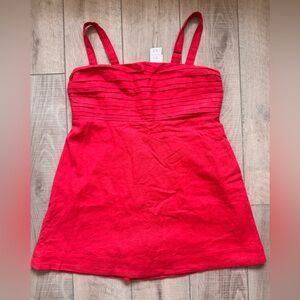 Abercrombie & Fitch Red ROMPER “Dress” Linen Summer Vacation Resortwear XLP Cute